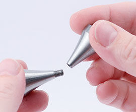 Both sides of the mandrel